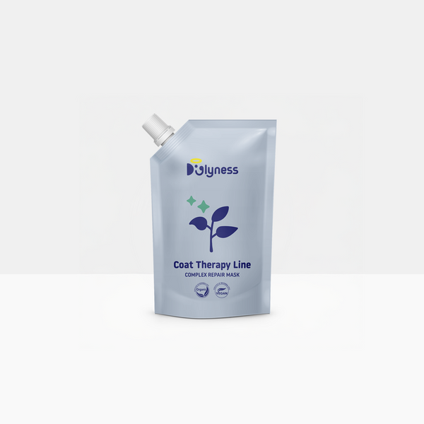 Doglyness Coat Therapy Mask in 200ml pouch, organic and naturally derived coat repair treatment.